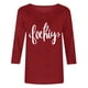 thumbnail image 5 of Mujeres Tres Cuartos de Manga Tops Día de la Mujer Impreso Cuello Redondo Blusa Suelta, Suéter de Manga Casual 3/4 para el Uso de Primavera Y Verano, 5 of 5