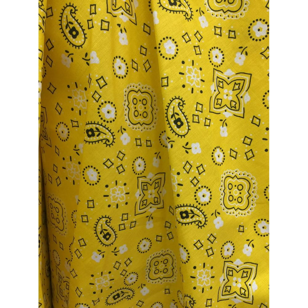 Bandana YELLOW Poly Cotton 58 Inch Wide Fabric by The Yard Walmart