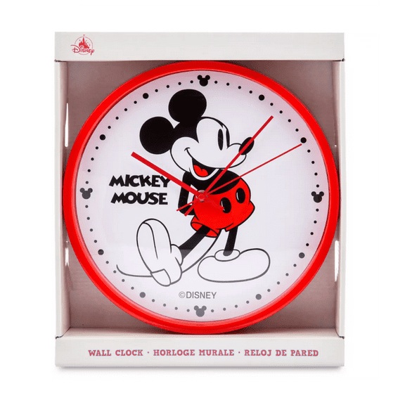 Disney Parks Mickey Battery Operated Red Wall Clock New with Box