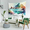 thumbnail image 2 of YFYANG Watercolor Mountain Pattern Tapestry, Bedroom Dormitory Living Room Decoration Tapestrys Wall Hanging , 80 x 60 in, 2 of 8