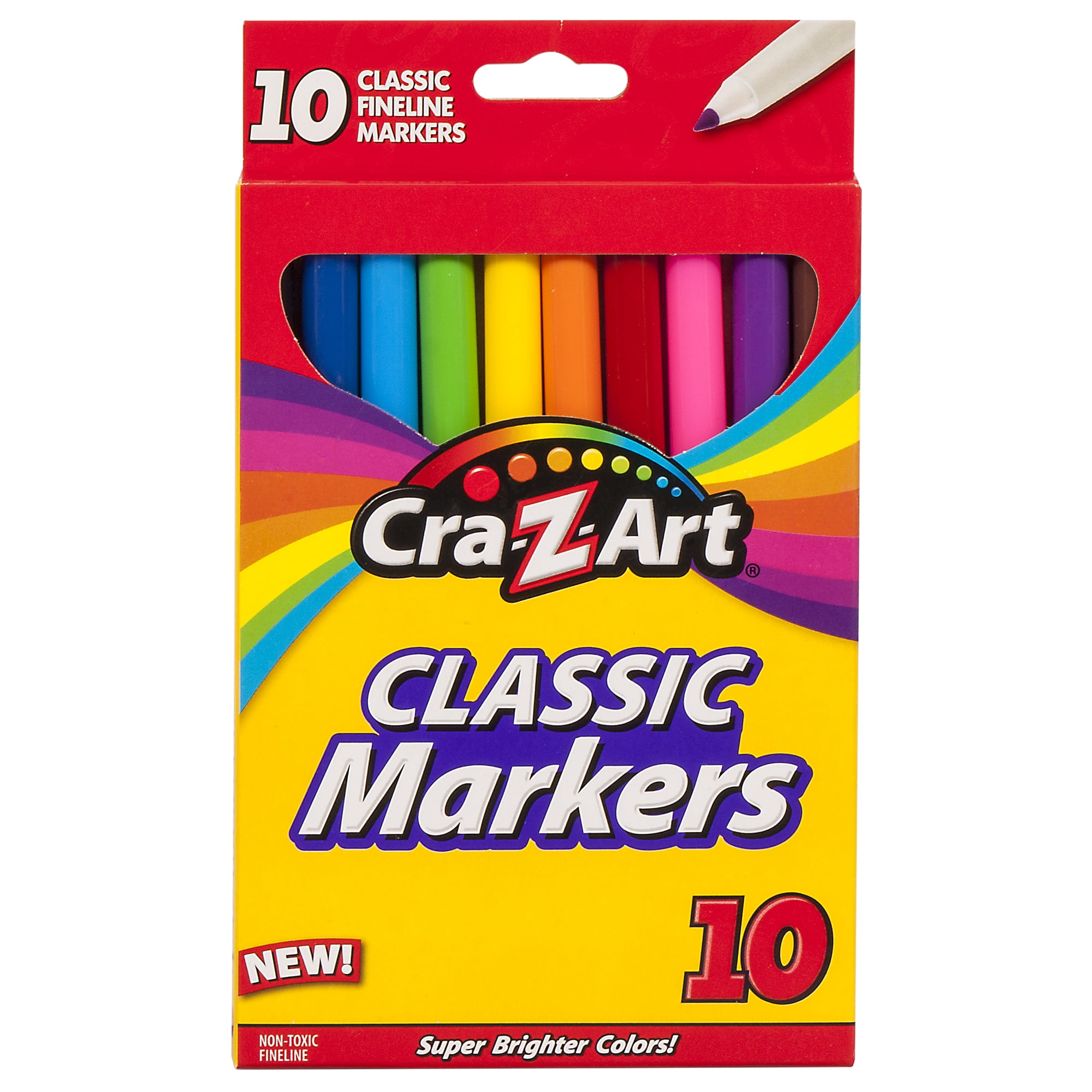 Cra-Z-Art Classic Fine Line Colored Markers, 10 Count, Child to Adult