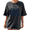 2-Black, variant on Minimal Front Small Lamb Cross Lost Sheep Bible Verse Women Vintage Washed T-Shirt Short Sleeve Loose Tops