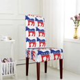 thumbnail image 4 of Dining Chair Covers,Democrat Bandana Soft Stretch Removable Washable Dining Chair Protector Seat Slipcover for Home, Party, Dining Room, 4 of 8