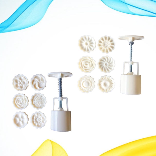 HEALEEP 2sets Moon Cake Moulds With Stamps For Diy Baking Pressure Mould For Homemade And Festive Desserts Kitchen