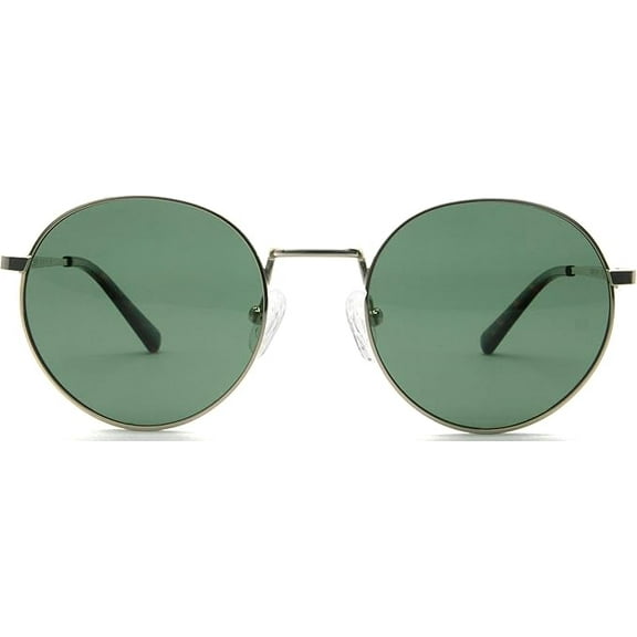 LOCAL SUPPLY UNISEX HARBOR POLARIZED SUNGLASSES POLISHED  GOLD FRAME DARK GREEN LENS GDP2