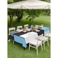 thumbnail image 4 of Outdoor Tablecloth with Umbrella Hole for Patio/Picnic/Party/Camping, Modern Geometric Blue Black Waterproof Table Cloth Rectangle Table Cover Washable, Abstract Minimalist Color Blocks (60"x 84"), 4 of 8