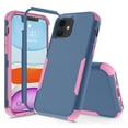 thumbnail image 2 of Apple iPhone 11 Case , for iPhone Series Rugged Rubber Durable 3 in 1 Cover , Phone Case for Girl Men Women Cute (Blue+Pink), 2 of 7
