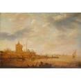 thumbnail image 3 of Jan van Goyen 18x14 Black Modern Framed Museum Art Print Titled - River View with Sentry Post (1644), 3 of 5