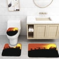 thumbnail image 1 of JSDART Evening Halloween Trick or Treat 3 Piece Bathroom Rugs Set Bath Rug Contour Mat and Toilet Lid Cover, 1 of 2