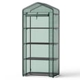 thumbnail image 2 of JIOABL 4-Tier Mini Greenhouse with PE Cover, Portable Plant Grow House with Zipper Door & Steel Frame for Indoor Outdoor Garden, Green, 2 of 10