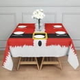 thumbnail image 3 of Red Christmas Santa Costume Pattern Square Tablecloth,Waterproof Square Table Cover,Wipeable Spillproof Washable Table Cover for Home Kitchen Party Decor 52"x52"(132x132cm), 3 of 6