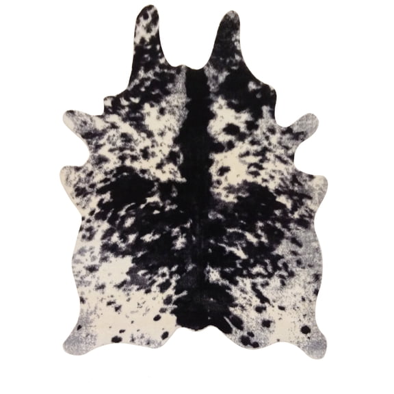 Vegan Cowhide Faux Print Black White Hide/Cowhide Area Rug/Carpet -Animal Cruelty Free