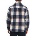 thumbnail image 3 of Men's Vintage Shirts Long Sleeve Button Down Brushed Plaid Shirt Jacket S Navy White, 3 of 6