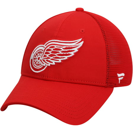 Detroit Red Wings Fanatics Branded Elevated Core Trucker Adjustable Snapback Hat - Red -