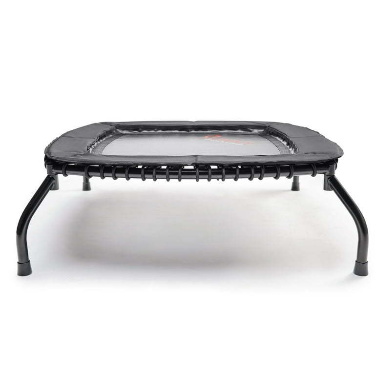 Sunny Health Fitness Springless Mini Fitness Trampoline Premium Adjustable Bungee Style Indoor Outdoor Exercise Rebounder for Quieter and Safer