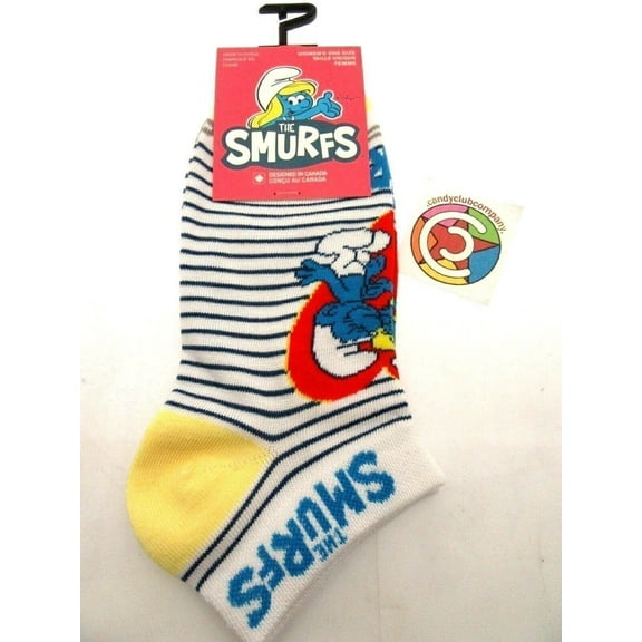 One Pair of Smurfette Ankle Socks for Men Shoe Sizes 6 - 9.5