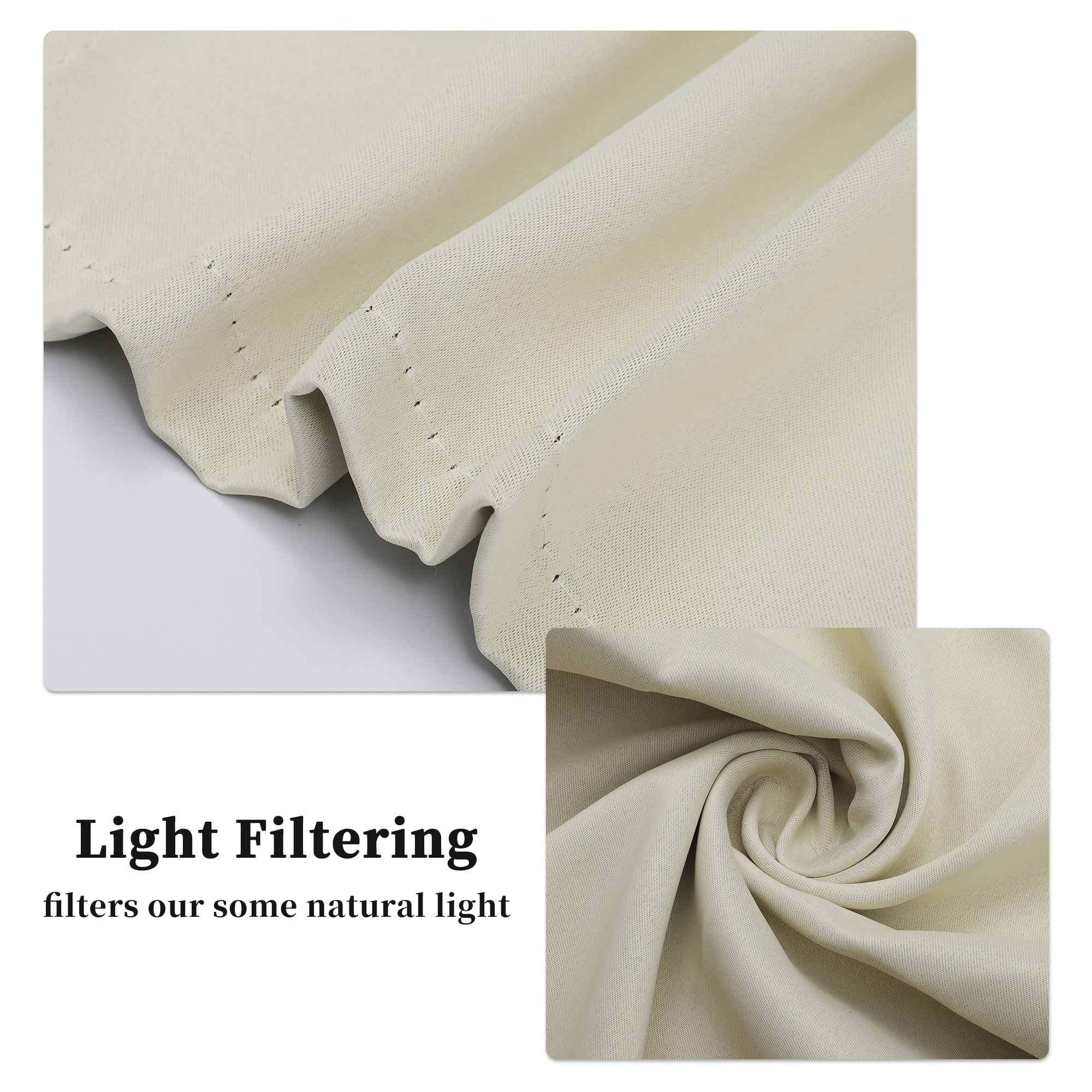 Unique Bargains Blackout Curtains Short Window Curtains Beige 23.62"L x 15.75"W