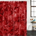 thumbnail image 2 of Red Geometric Shower Curtain, Waterproof Shower Curtains for Bathroom, Vintage Minimalism Abstract Aesthetic Washable Fabric Bathtub Curtain Set Bath Decor with 12 Hooks Extra Long 72"x96", 2 of 8