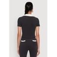 thumbnail image 5 of Women's Brushed Knit Contrast Trim Cropped Polo Shirt, 5 of 5