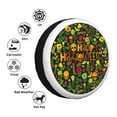 thumbnail image 4 of Sikiie Happy Halloween Floral PVC Leather Spare Tire Wheel Cover Spare Tire Cover, for Car Truck SUV Camper Trailer Universal Fit(14-17in)-14 inch, 4 of 6
