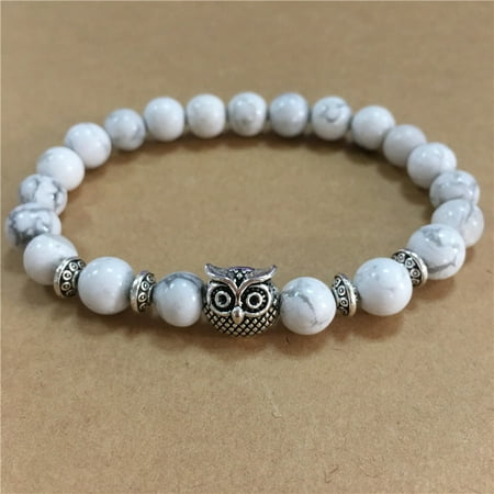 Mosunx Volcanic Bracelet Owl Silver Lava Stone Bead Bracelets Mosunx Volcanic Bracelet Owl Silver Lava Stone Bead Bracelets