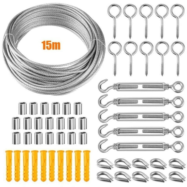 Solution pour Projets Extérieurs, Longueur Réglable, Boucle en Acier Inoxydable 304, Robuste, Antirouille, Imperméable, Idéal pour Ombrage, Installation de Tente, Design Compact pour un Assemblage Facile