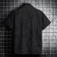 thumbnail image 5 of Krdevn Mens Shirts - Male Spring and Summer Single Shirts Casual Print Lapel Beach Short Sleeve Vacation Outdoor Vacation Shirt,Mens Fall Shirts,Color:Black,Size:7XL, 5 of 8