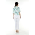 thumbnail image 2 of Women's Hawaiian Tie Front Crop Top Aloha Shirt in Orchid Breeze White L, 2 of 5
