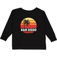 thumbnail image 3 of Inktastic San Diego California Vacation Retro Sunset Boys or Girls Long Sleeve Toddler T-Shirt, 3 of 5