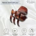 thumbnail image 2 of Parcelona French Classic Large Pony Celluloid Jaw Hair Claw for Women and Girls (Shell), 2 of 47