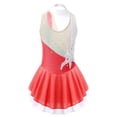 thumbnail image 2 of Miaeowve Girls Kids Sleeveless Skating Dance Dress Child Mock Neck Rhinestone Patchwork Stage Burgundy 8, 2 of 7