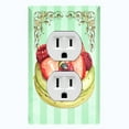 thumbnail image 1 of Metal Light Switch Plate Cover Pistachio Green Fruit Cake Striped Wallpaper CAK050, 1 of 13