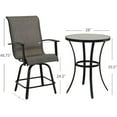 thumbnail image 2 of Grand Patio 3 Piece Modern Indoor&Outdoor Counter Height Patio Bar Set for Bistro, Steel Frame, 2 Chairs and 1 Sidetable,Coffee Table, Garden, Porch, Backyard, 2 of 9