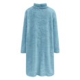 thumbnail image 6 of Sweatshirts for Women 2025 Plus Size Casual Long Sleeve Fuzzy Sherpa Pullover Winter Warm Cozy Sweaters Tops With Pockets Blue S, 6 of 6