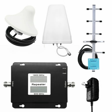 GSM/DCS 900/1800MHz 2G/4G Dual Band Dual LCD Display Mobile Phone Signal Booster Cell Phone Signal Repeater Signal Amplifier Set