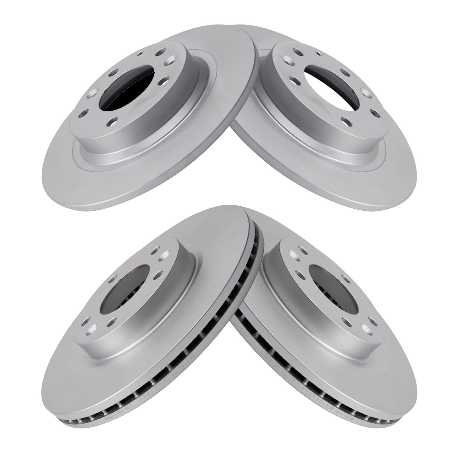 TRQ Front and Rear Brake Rotors Set Premium G-Coated Fits Select 2006-2012 Ford Fusion 2007-2012 Lincoln MKZ 2006 Zephyr 2006-2013 Mazda 6 2006-2011 Mercury Milan