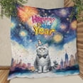 thumbnail image 3 of Happy New Year with British Shorthair Fireworks Holiday Xmas Winter 2025 Quilt Blanket Cat Lover Kitten Owner Gifts Cozy Comforter Throw Blanket - 00025, 3 of 5