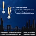 thumbnail image 2 of Gem Stone King 14K Yellow Gold Sky Blue Aquamarine Dangle Earrings for Women | 0.50 Cttw | Gemstone March Birthstone | Round 4MM, 2 of 6