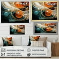 thumbnail image 4 of Designart "Planet Waves Orange and Gold Symphony II" Abstract Framed Wall Art Decor - Modern Orange Abstract Painting Entryway Framed Wall Art, 4 of 6