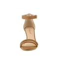 thumbnail image 6 of BLISSFUL STEP Women's Shoes Faux Suede Ankle Strap Kitten Heel Slide Straps Solid Sandals  Brown 6.5, 6 of 7