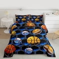 thumbnail image 2 of jejeloiu American Rugby Game Queen Comforter Set,Basketball Baseball Sport Bedding Comforter Set For Boys Reversible 3-Piece, 2 of 8