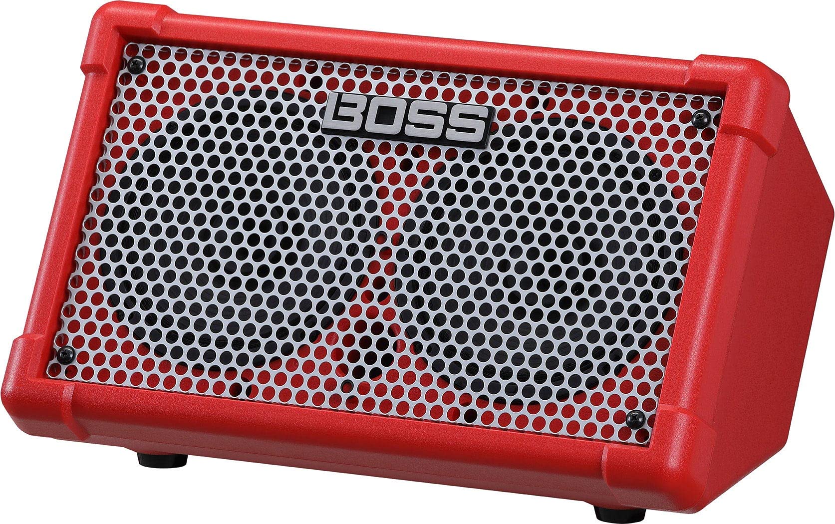 Boss Cube Street II Battery Powered Stereo Amplifier - Red Bundle with Gearlux Instrument Cable, XLR Cable, and Picks
