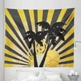 thumbnail image 1 of Sunburst Tapestry, Modern Exotic Design of Palm Trees and Burst Effect on the Back, Fabric Wall Hanging Decor for Bedroom Living Room Dorm, 5 Sizes, Yellow Dark Grey, by Ambesonne, 1 of 1