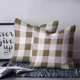 thumbnail image 2 of Brown White Buffalo Check 26x26 Pillow Covers Set of 2, Farmhouse Plaid Modern Geometric Throw Pillow Covers Decorative Couch Cushion Case, Microfiber Square Pillowcases for Bedroom Car Living Room, 2 of 7