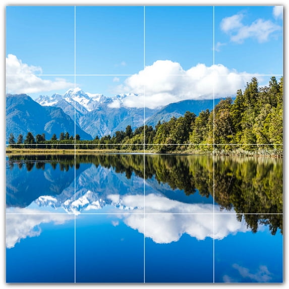 Picture-Tiles.com: Lakes Ceramic Tile Wall Mural WAL500805-44M. 24"W x 24"H using (16) 6" x 6" Ceramic Tiles-Satin Finish
