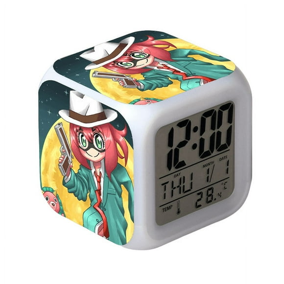 Anime Alarm Clock One Piece LED Square Clock Digital Alarm Clock with Time, Temperature, Alarm, Date