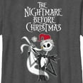 thumbnail image 2 of Boy's The Nightmare Before Christmas Jack Skellington Santa Hat Logo Graphic Tee Charcoal Heather Small, 2 of 5