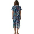thumbnail image 2 of DISNIMO Floral Printed Women's Short Sleeve Pajama Sets Comfy 2 Piece Pjs Set Short Sleeve Tops and Capri Pant Sleepwear with Pockets, 2XL, 2 of 7