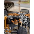 thumbnail image 5 of Outdoor Tablecloth with Umbrella Hole for Patio/Picnic/Party/Camping, Orange Black Flowers Waterproof Table Cloth Square Cover Washable, Abstract Botanical Floral Plant (54"x 54"), 5 of 8