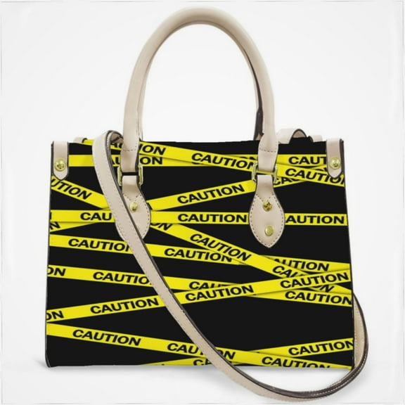 Caution Tape Cross Body Bags For Women Small Leather Female Handbags Fashion Top-Handle Totes